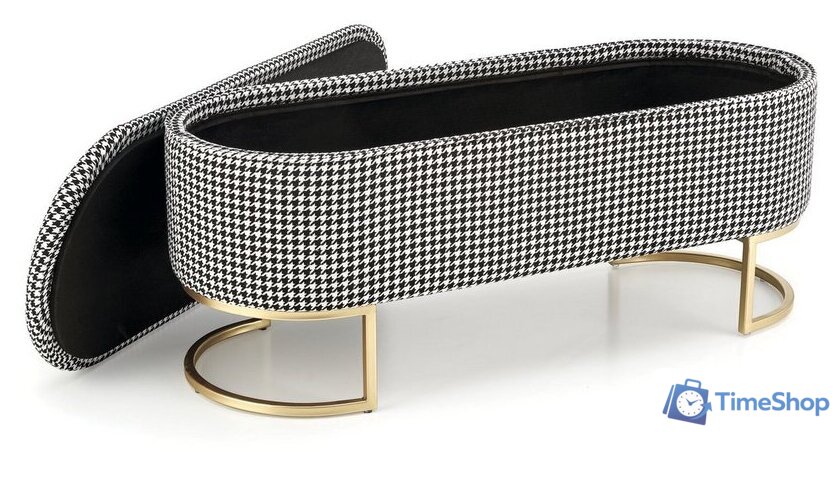 Пуфик Halmar Harmony (черный/белый/золотой) - Изображение №2 — Интернет-магазин Time-Shop