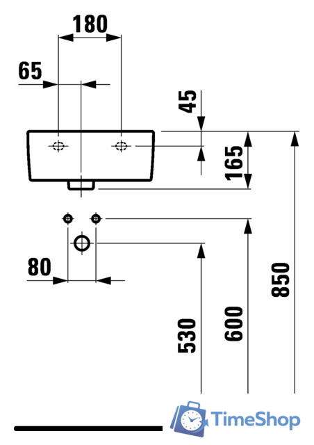Умывальник Laufen PRO 816955 36x25 - Изображение №3 — Интернет-магазин Time-Shop