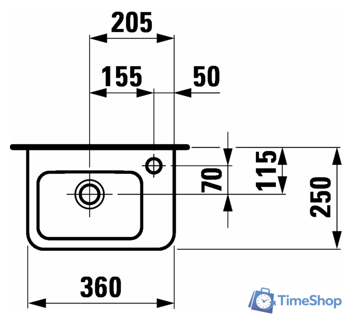 Умывальник Laufen PRO 816955 36x25 - Изображение №2 — Интернет-магазин Time-Shop