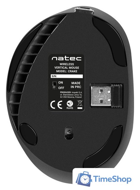 Вертикальная мышь Natec Crake NMY-1071 - Изображение №10 — Интернет-магазин Time-Shop
