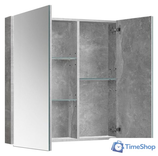  Belux Шкаф с зеркалом Стокгольм ВШ 70 (31, бетон чикаго светло-серый) - Изображение №2 — Интернет-магазин Time-Shop