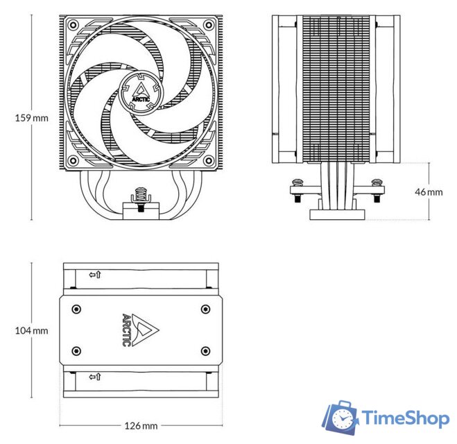 Кулер для процессора Arctic Freezer 36 Black ACFRE00123A - Изображение №6 — Интернет-магазин Time-Shop