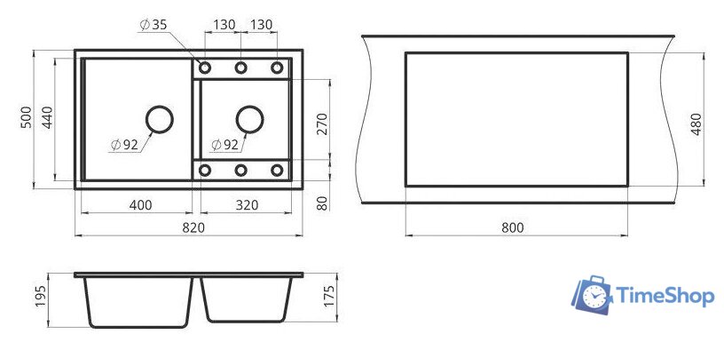 Кухонная мойка Granula GR-8201 (черный) - Изображение №3 — Интернет-магазин Time-Shop