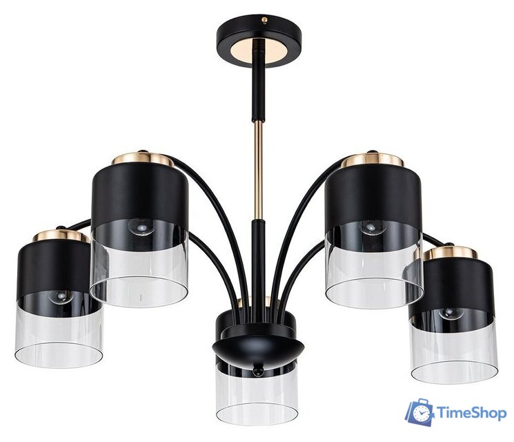 Люстра средней высоты Escada 2121/5P (черный/золото) - Изображение №2 — Интернет-магазин Time-Shop