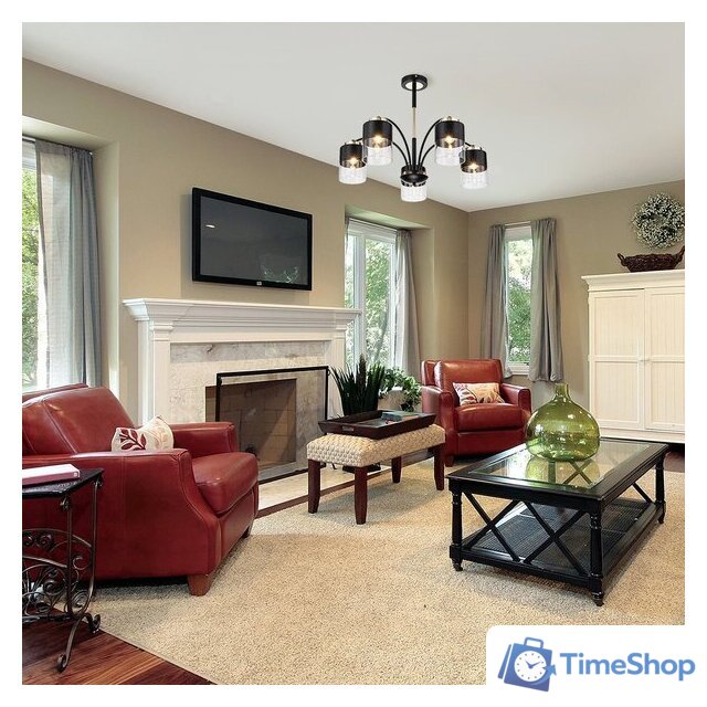 Люстра средней высоты Escada 2121/5P (черный/золото) - Изображение №5 — Интернет-магазин Time-Shop