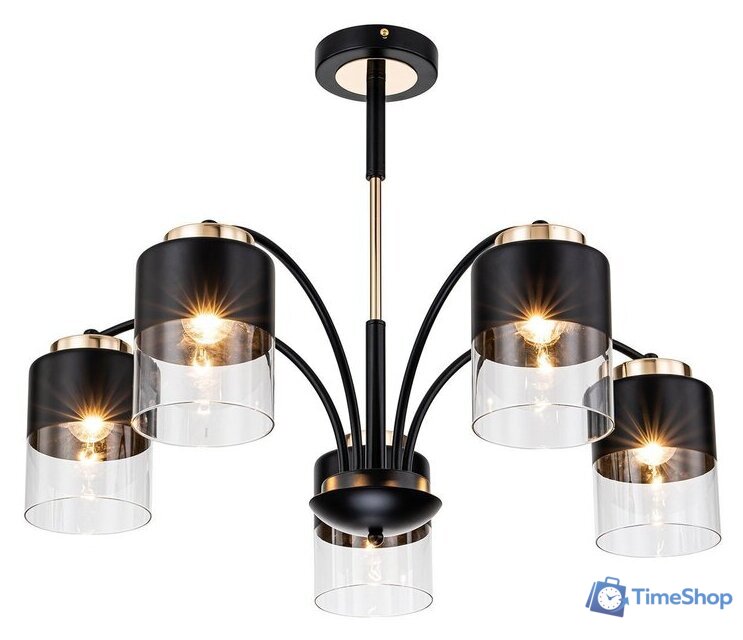 Люстра средней высоты Escada 2121/5P (черный/золото) - Изображение №1 — Интернет-магазин Time-Shop