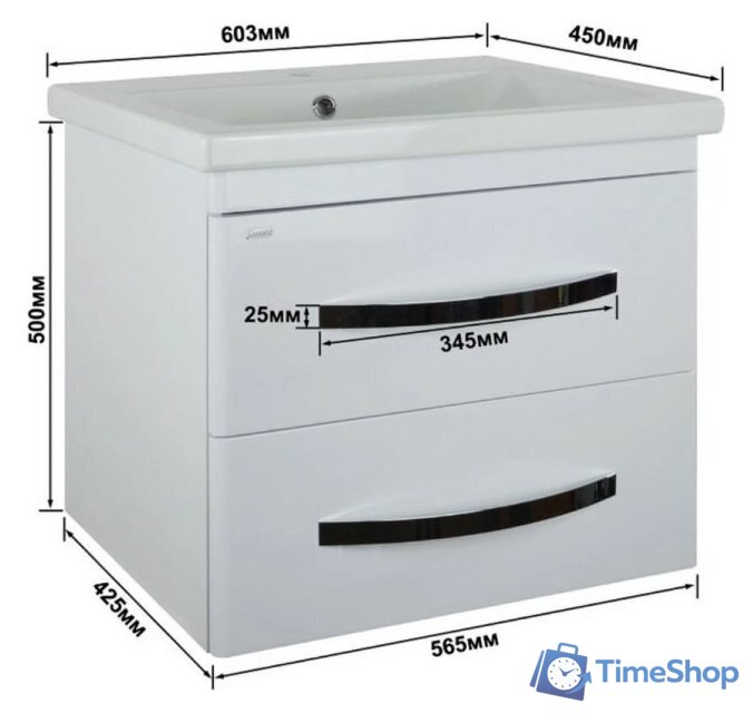  Doratiz Тумба под умывальник Doratiz Экватор 60 9912.808 (белый) - Изображение №15 — Интернет-магазин Time-Shop