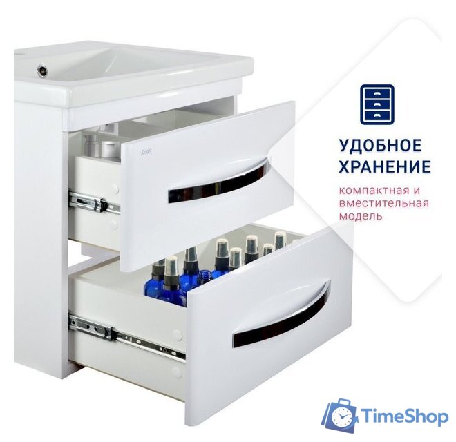  Doratiz Тумба под умывальник Doratiz Экватор 60 9912.808 (белый) - Изображение №5 — Интернет-магазин Time-Shop