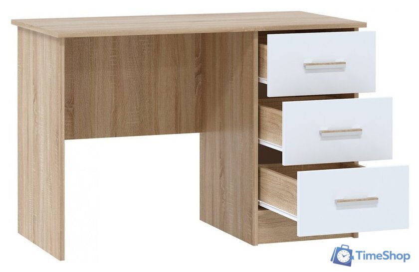 Стол Памир ПКС-3 (дуб сонома/белый глянец) - Изображение №2 — Интернет-магазин Time-Shop