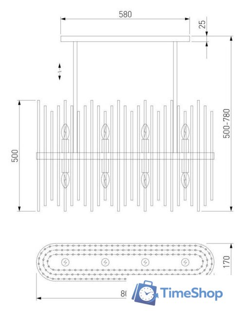 Подвесная люстра Bogate's 486/8 - Изображение №6 — Интернет-магазин Time-Shop