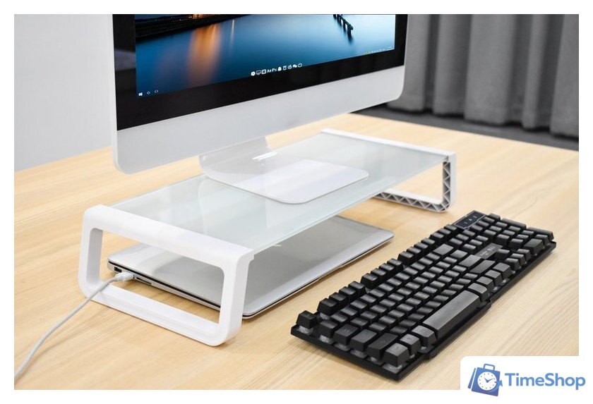 Подставка CACTUS CS-MR-ALGL (прозрачный/белый) - Изображение №7 — Интернет-магазин Time-Shop