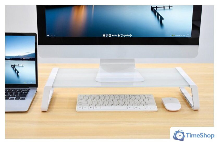 Подставка CACTUS CS-MR-ALGL (прозрачный/белый) - Изображение №6 — Интернет-магазин Time-Shop