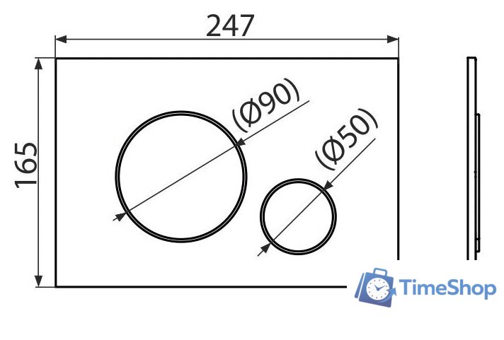 Панель смыва Alcaplast M672 (хром матовый) - Изображение №2 — Интернет-магазин Time-Shop