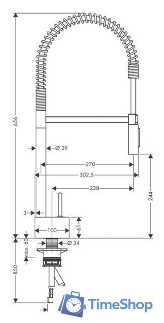 Смеситель Axor Starck [10820000] - Изображение №2 — Интернет-магазин Time-Shop