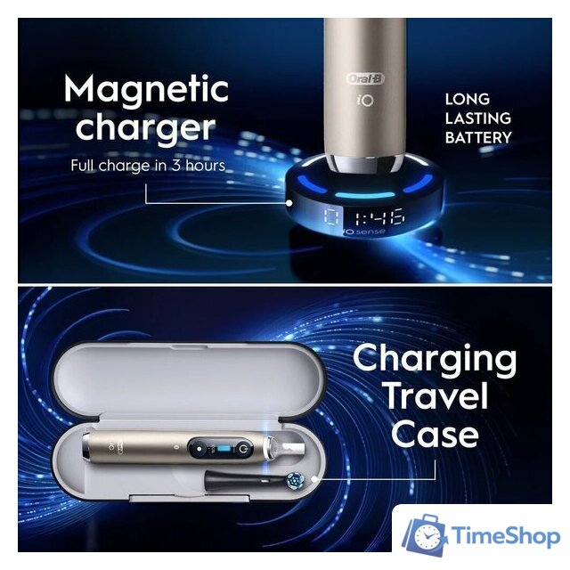 Электрическая зубная щетка Oral-B iO 10 Series 10 (lunar gold) - Изображение №3 — Интернет-магазин Time-Shop