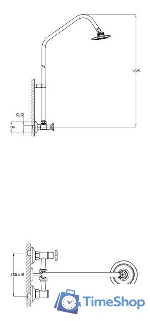 Верхний душ Solone JIK16-A102-A - Изображение №2 — Интернет-магазин Time-Shop