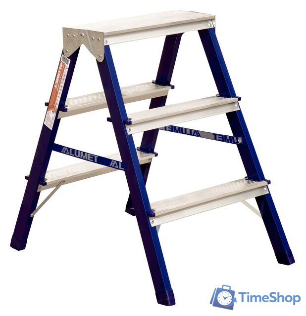 Лестница-стремянка Алюмет стальная двухсторонняя MD M8203 - Изображение №1 — Интернет-магазин Time-Shop