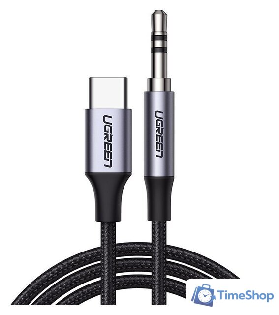 Кабель Ugreen CM450 20192 Type-C - AUX 3.5mm (1 м, серый) - Изображение №1 — Интернет-магазин Time-Shop