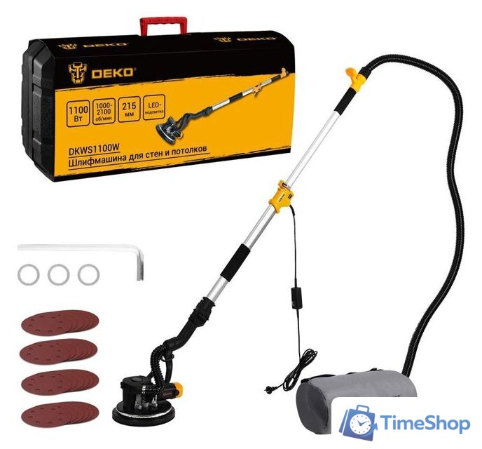 Шлифмашина для стен и потолков Deko DKWS1100W 083-1037 (кейс) - Изображение №1 — Интернет-магазин Time-Shop