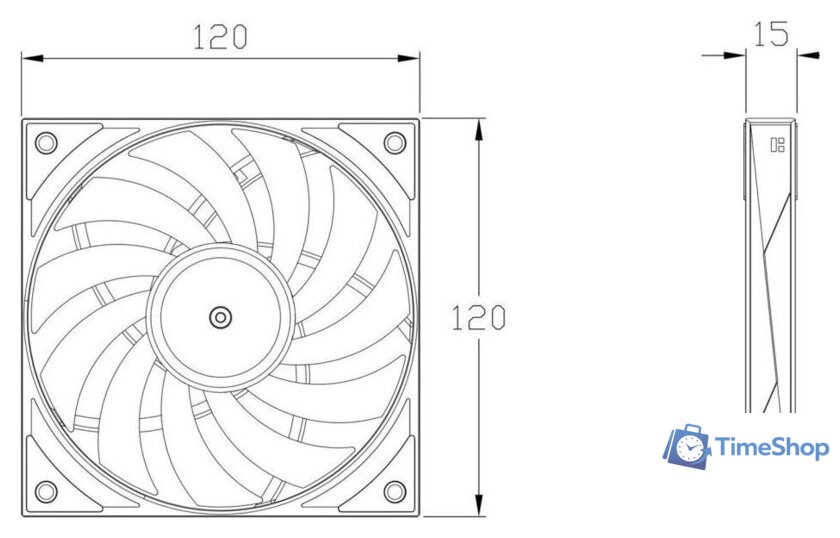 Вентилятор для корпуса Thermalright TL-H12015W (белый) - Изображение №9 — Интернет-магазин Time-Shop