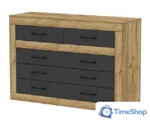 Комод Интерлиния Loft LT-5Ш (дуб золотой-антрацит) - Изображение №1 — Интернет-магазин Time-Shop