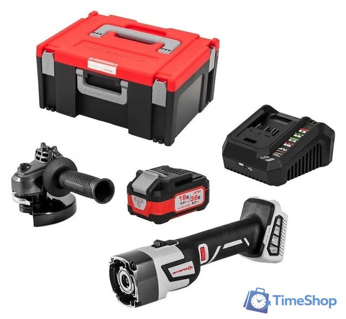 Угловая шлифмашина Интерскол УШМ-125/36ММ 900.4.1.42 (с 1-им АКБ, кейс) - Изображение №6 — Интернет-магазин Time-Shop