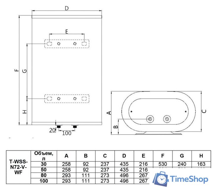 Накопительный электрический водонагреватель Timberk Home Intellect T-WSS50-N72-V-WF - Изображение №6 — Интернет-магазин Time-Shop