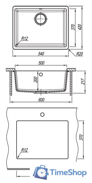 Кухонная мойка Florentina Вега 500 (песочный) - Изображение №2 — Интернет-магазин Time-Shop
