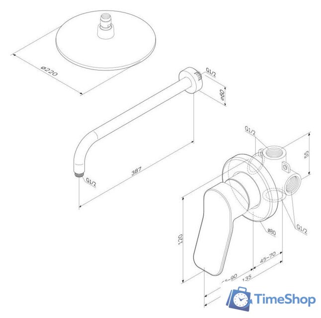 Душевая система  AM.PM X-Joy FB85A2R002 - Изображение №9 — Интернет-магазин Time-Shop