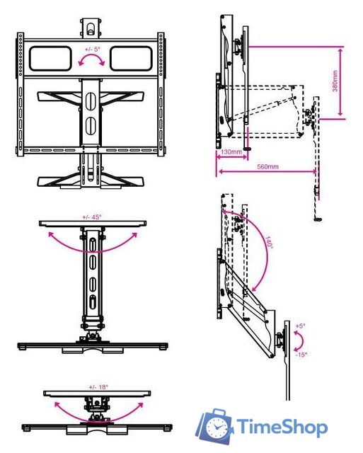 Кронштейн для телевизора Kromax ATLANTIS-99 (черный) - Изображение №12 — Интернет-магазин Time-Shop