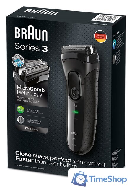 Электробритва Braun Series 3 3000s - Изображение №3 — Интернет-магазин Time-Shop