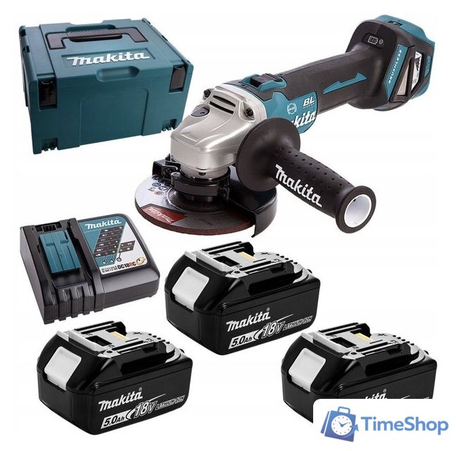 Угловая шлифмашина Makita DGA513RT3J (с 3-мя АКБ, кейс) - Изображение №1 — Интернет-магазин Time-Shop