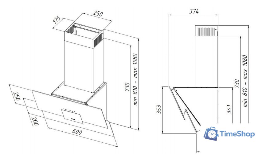 Кухонная вытяжка Akpo WK-9 Omega 60 (черный) - Изображение №2 — Интернет-магазин Time-Shop