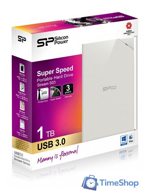 Внешний накопитель Silicon-Power Stream S03 1TB White (SP010TBPHDS03S3W) - Изображение №4 — Интернет-магазин Time-Shop