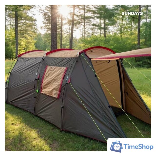 Кемпинговая палатка Sundays ZC-TT105-4 (серебристый/коричневый край) - Изображение №6 — Интернет-магазин Time-Shop
