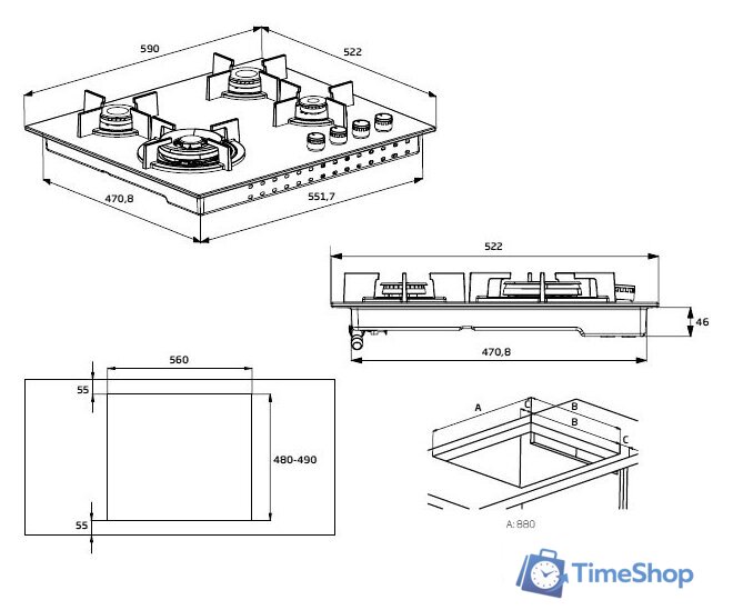 Варочная панель BEKO HIAG 64223 SX - Изображение №3 — Интернет-магазин Time-Shop