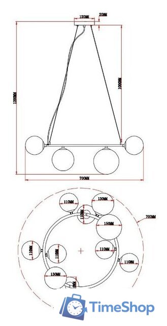 Подвесная люстра Moderli Molly V10797-11P - Изображение №3 — Интернет-магазин Time-Shop