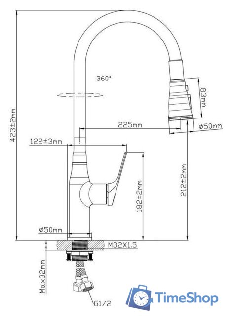 Смеситель Econoce D35 760 EC0764 - Изображение №2 — Интернет-магазин Time-Shop