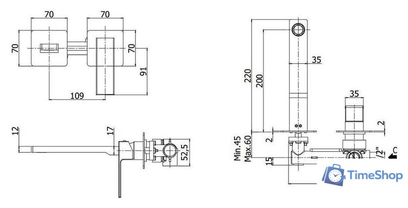 Смеситель Paffoni Elle EL105NO70 - Изображение №2 — Интернет-магазин Time-Shop