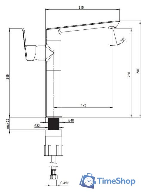 Смеситель Deante Arnika BQA 020K - Изображение №5 — Интернет-магазин Time-Shop