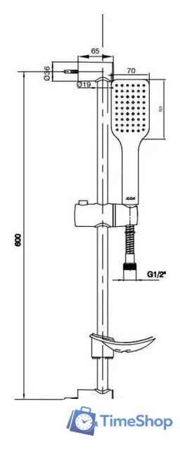 Душевой гарнитур  E.C.A. Tiera 102146029EX - Изображение №2 — Интернет-магазин Time-Shop