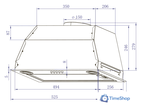 Кухонная вытяжка Exiteq EX-1176 - Изображение №3 — Интернет-магазин Time-Shop