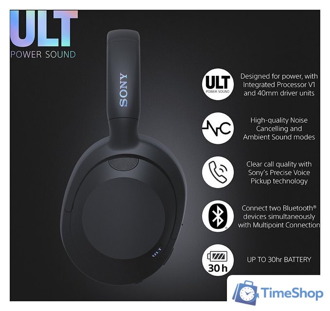 Наушники Sony ULT Power Sound Wear WH-ULT900N (черный) - Изображение №2 — Интернет-магазин Time-Shop