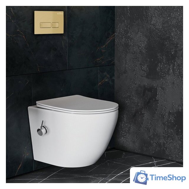 Унитаз подвесной Roxen Antares Bidet в комплекте с инсталляцией StounFix Dual Fresh 6 в 1 968099 (кнопка: брашированное золото) - Изображение №7 — Интернет-магазин Time-Shop