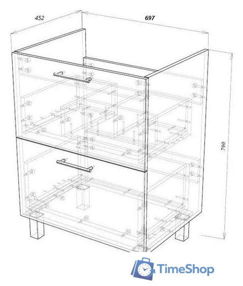  Garda Тумба под умывальник Verona 19.38.700.PVC (белый глянец) - Изображение №3 — Интернет-магазин Time-Shop