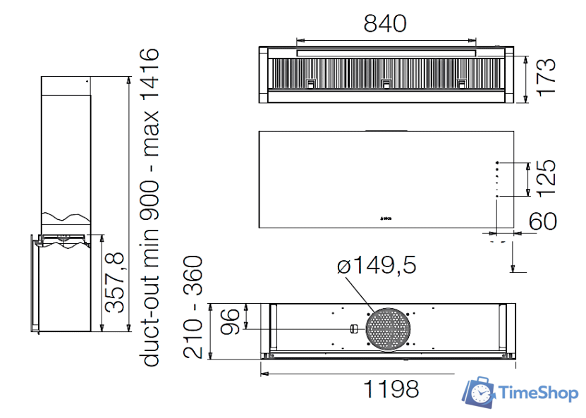 Кухонная вытяжка Elica Rules BL/F/120 PRF0163753 - Изображение №18 — Интернет-магазин Time-Shop