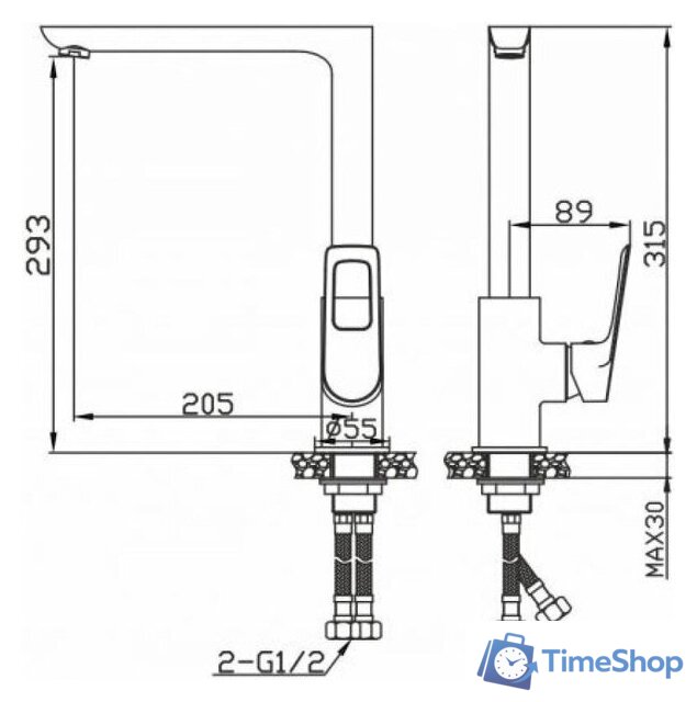 Смеситель AV Engineering AVBEL4-A360-256 - Изображение №2 — Интернет-магазин Time-Shop