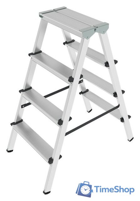 Лестница-стремянка Новая высота NV 112 алюминиевая двухсторонняя 2x4 ступеней - Изображение №2 — Интернет-магазин Time-Shop