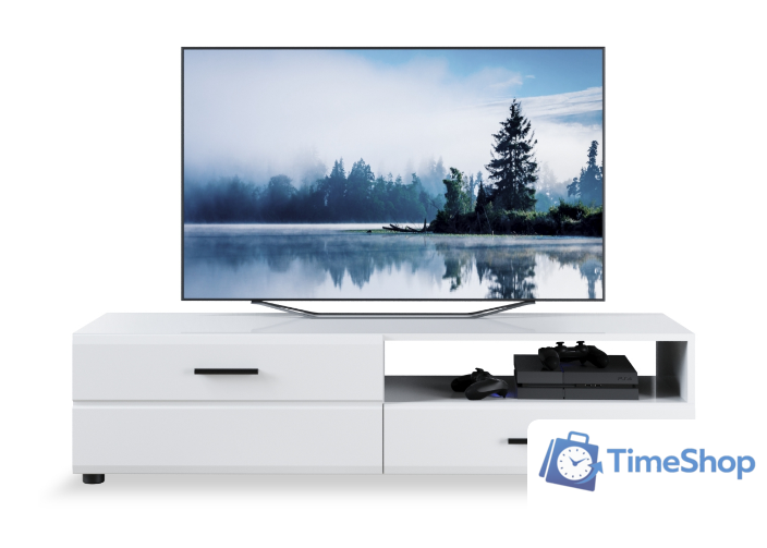 Тумба Империал Йорк 1д1ящ ЛВ (белый жемчуг-белый глянец) - Изображение №1 — Интернет-магазин Time-Shop