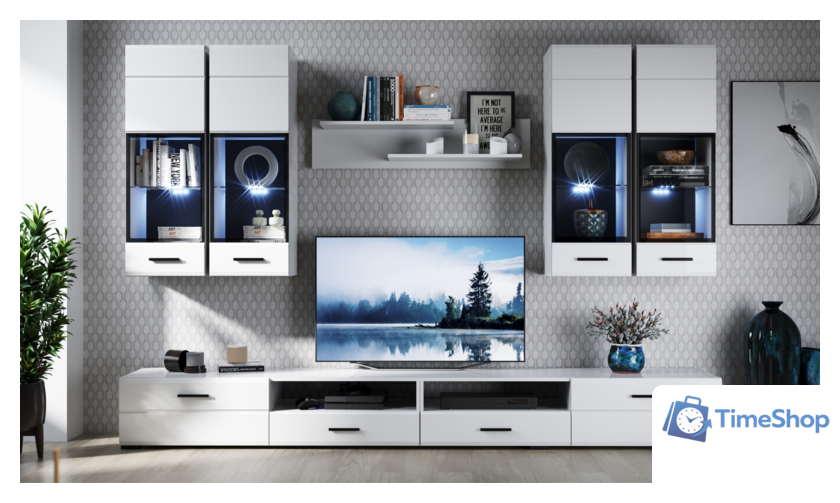 Тумба Империал Йорк 1д1ящ ЛВ (белый жемчуг-белый глянец) - Изображение №2 — Интернет-магазин Time-Shop